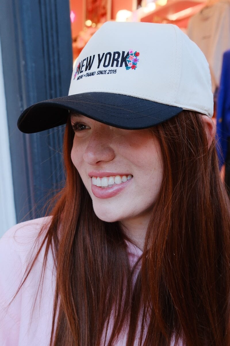 New York Floral Embroidered Dad Hat Hats mure + grand 