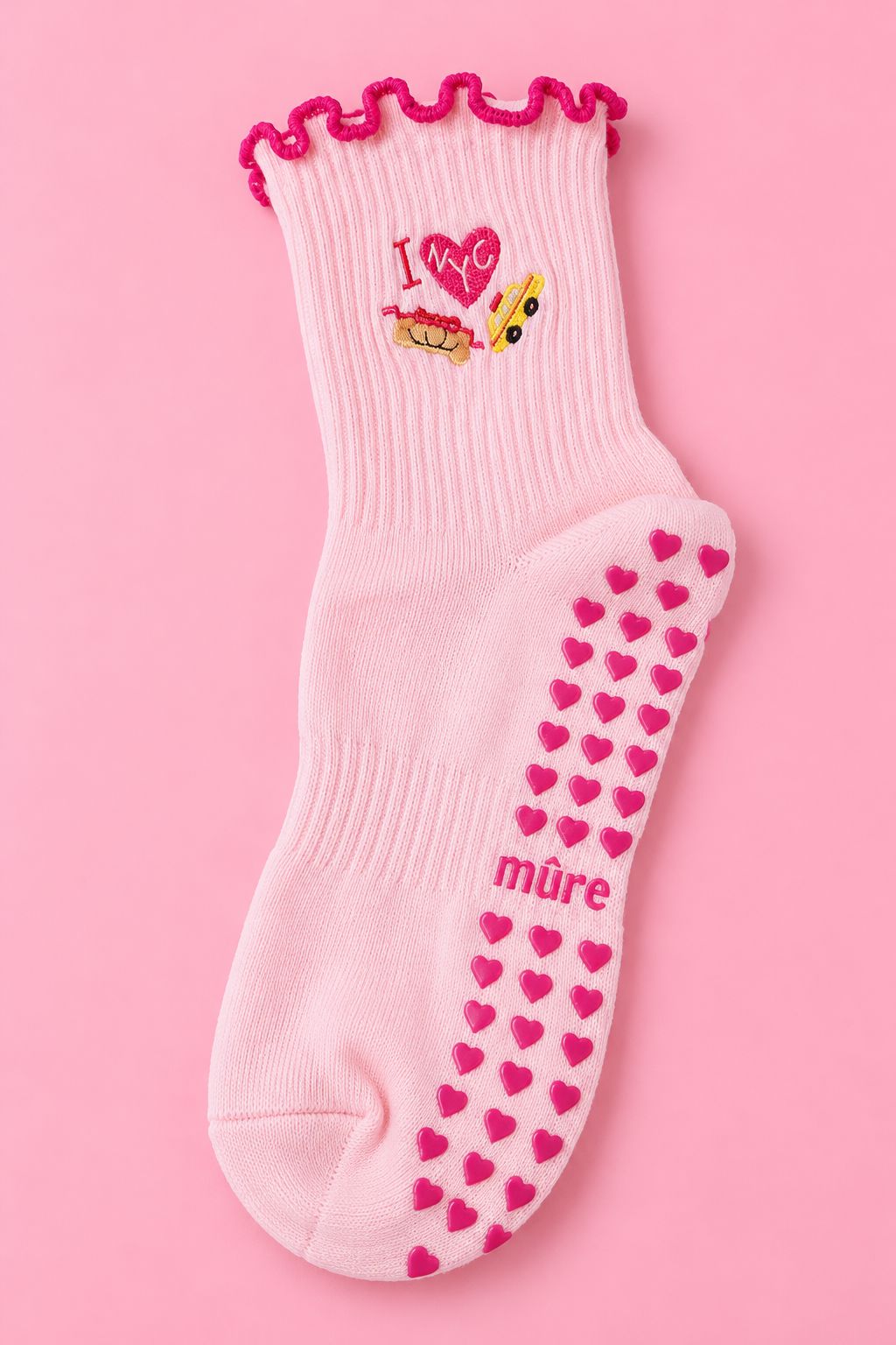 New York Frill Pilates Grip Socks Socks mure + grand 