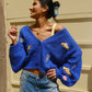 New York Puff Cardigan Sweater mure + grand 