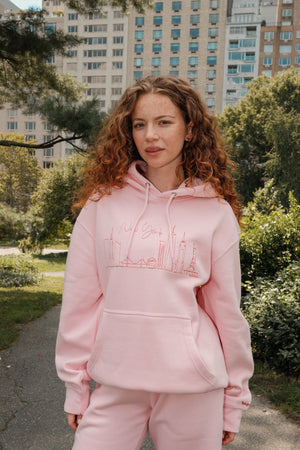 New York Skyline Embroidered Hoodie