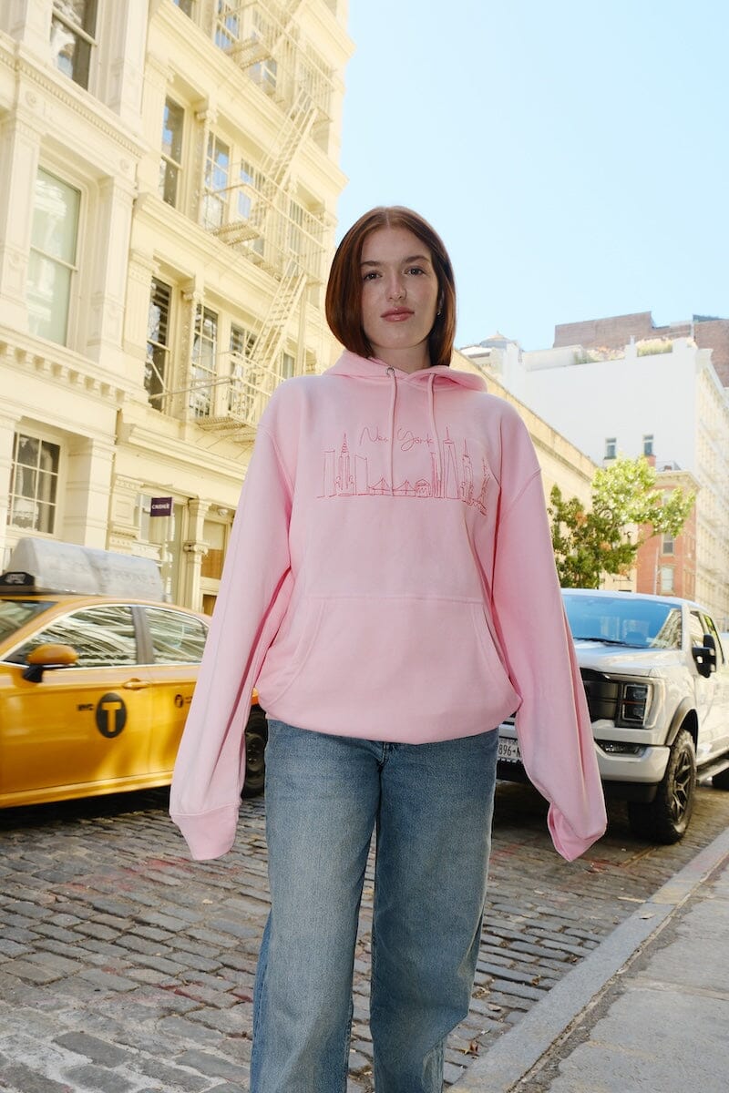 New York Skyline Embroidered Hoodie