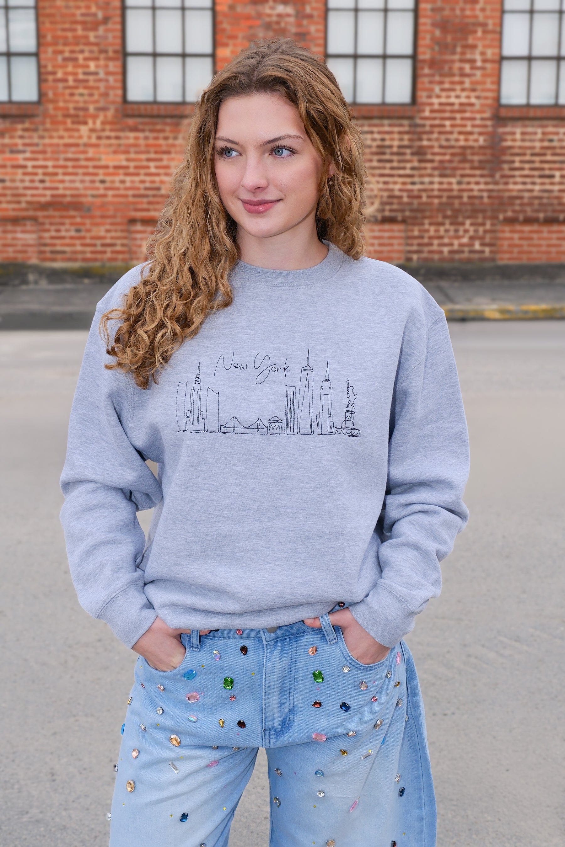 New York Skyline Embroidered Sweatshirt | Buy Now | Mure + Grand