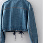 Nida Cropped Drawstring Denim Jacket Clothing Urban Daizy 