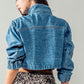 Nida Cropped Drawstring Denim Jacket Clothing Urban Daizy 