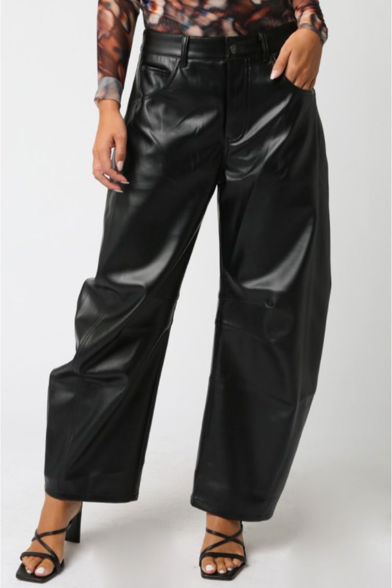 Nova Vegan Leather Pants Clothing Oliviaceaous Black S 