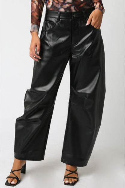 Nova Vegan Leather Pants Clothing Oliviaceaous Black S 