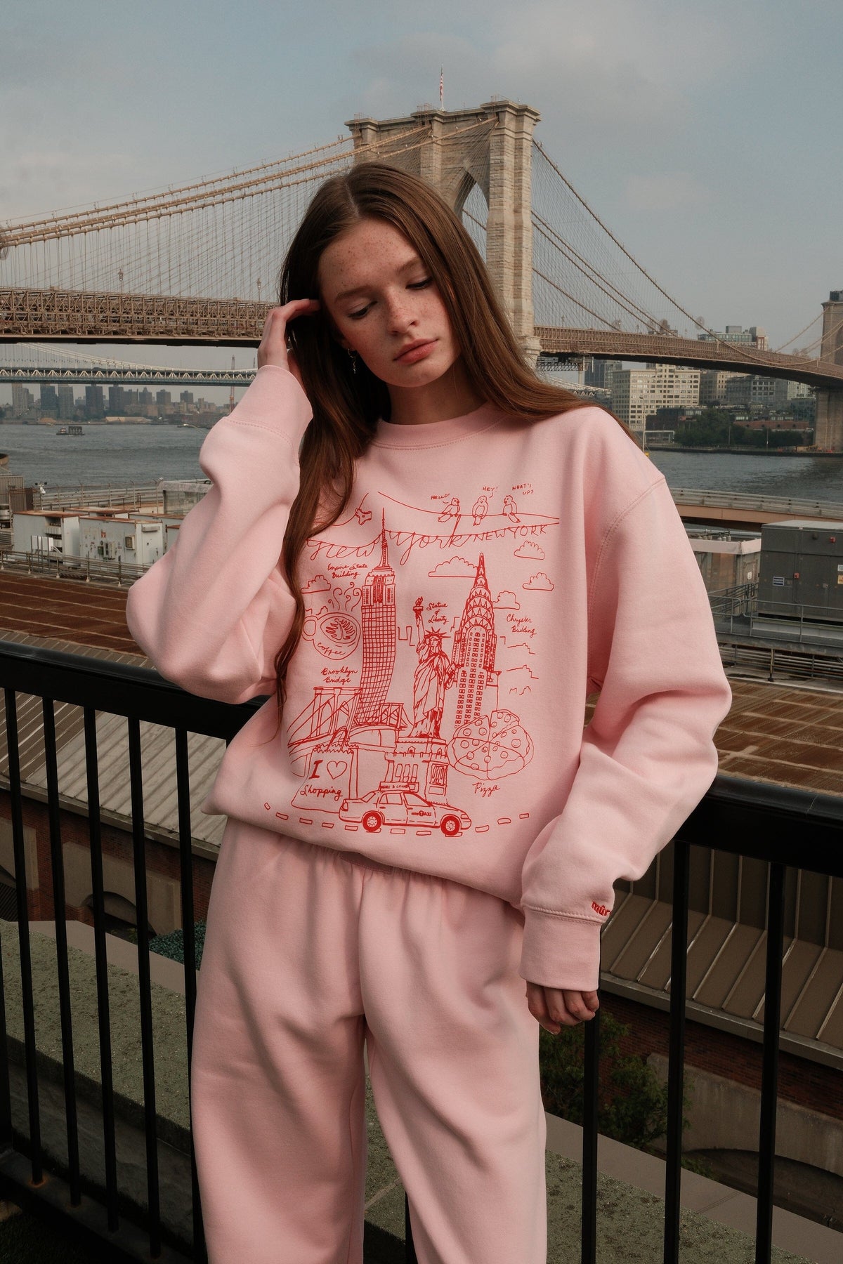 NY Illustration Sweatshirt (Pink) sweatshirt mure + grand 