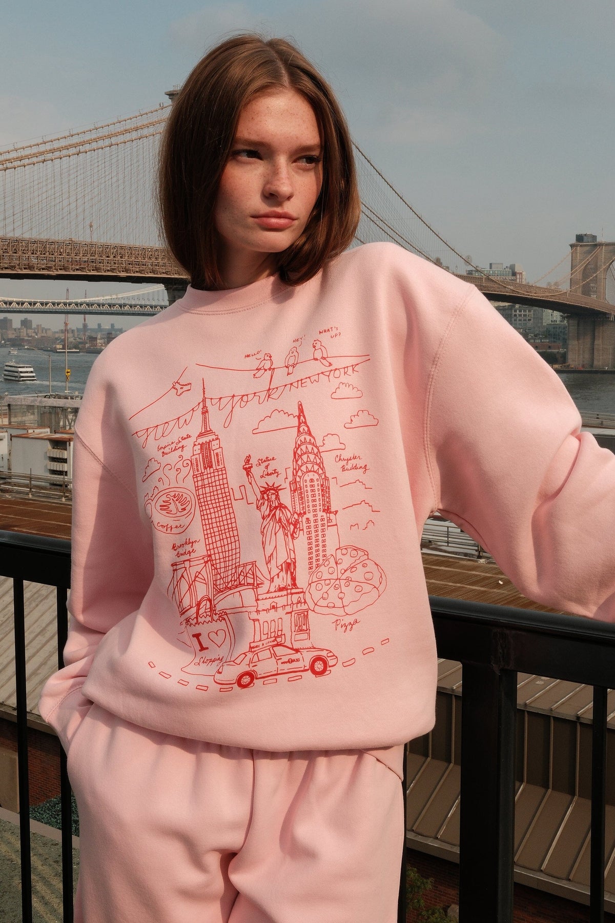 NY Illustration Sweatshirt (Pink) sweatshirt mure + grand 