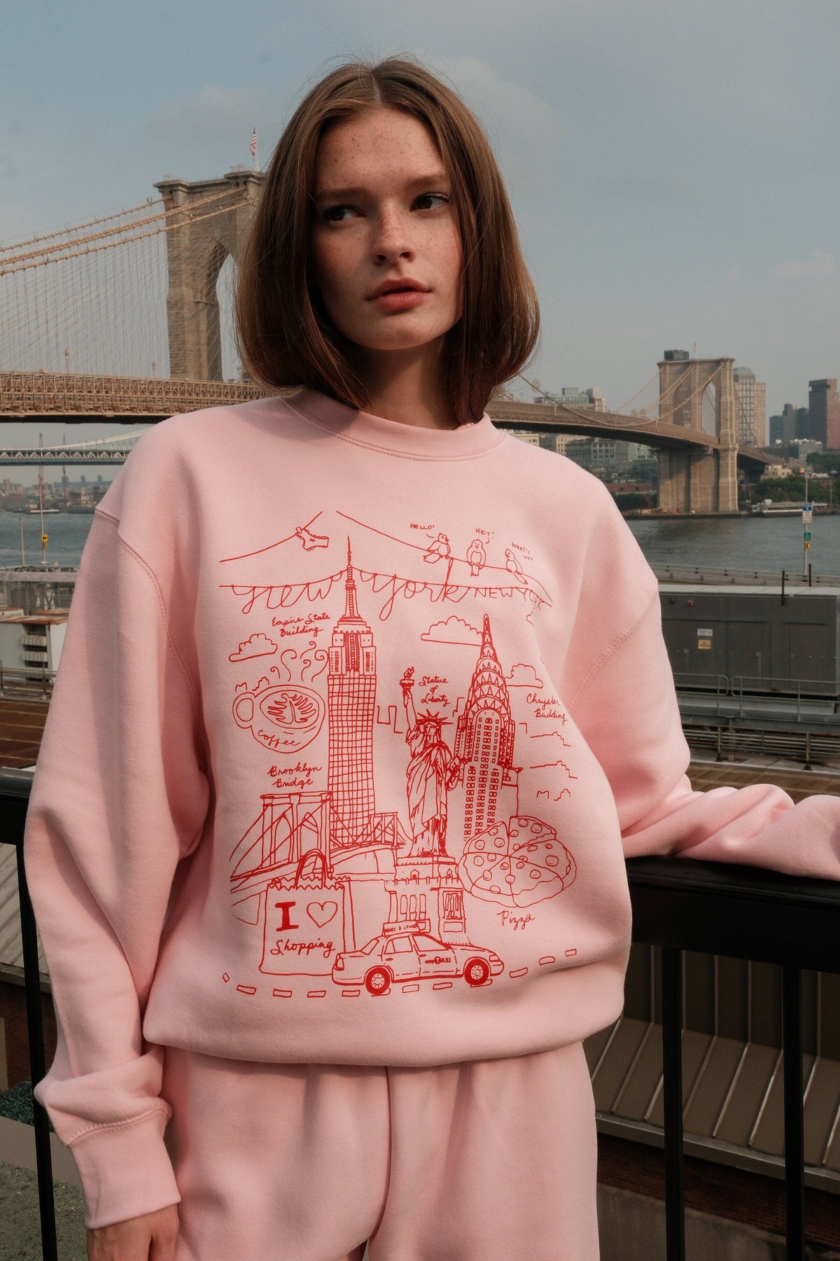 NY Illustration Sweatshirt (Pink) sweatshirt mure + grand 