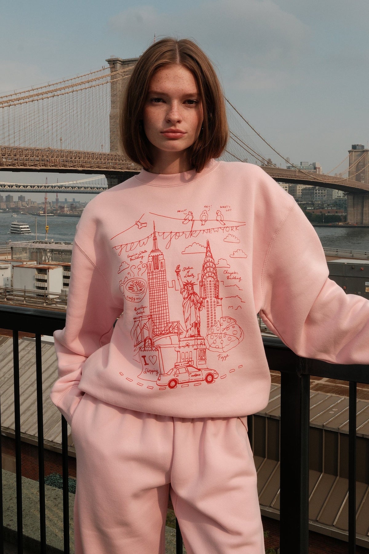 NY Illustration Sweatshirt (Pink) sweatshirt mure + grand 
