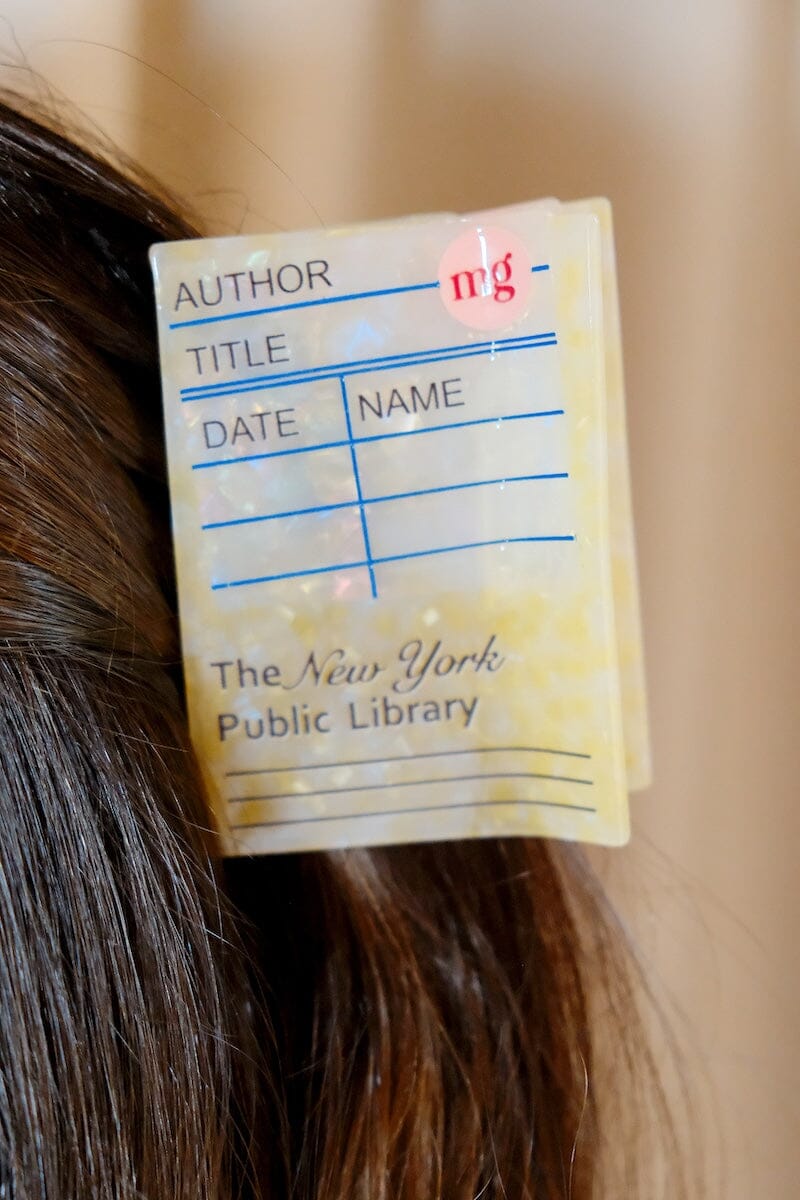 NY Public Library Card Claw Clip Hair Accessory mure + grand 