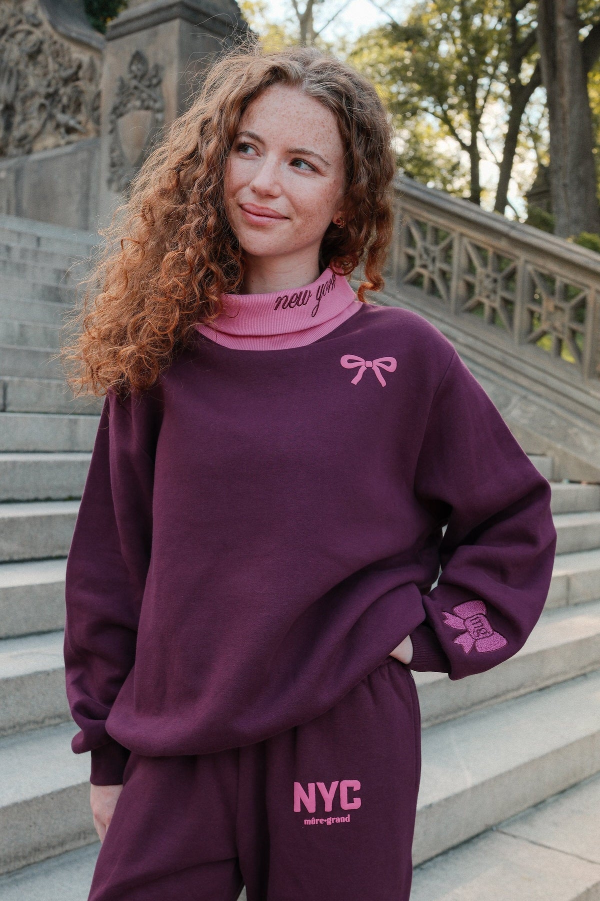 NYC Cherry Patchwork Rollneck Sweatshirt sweatshirt Mure + Grand 