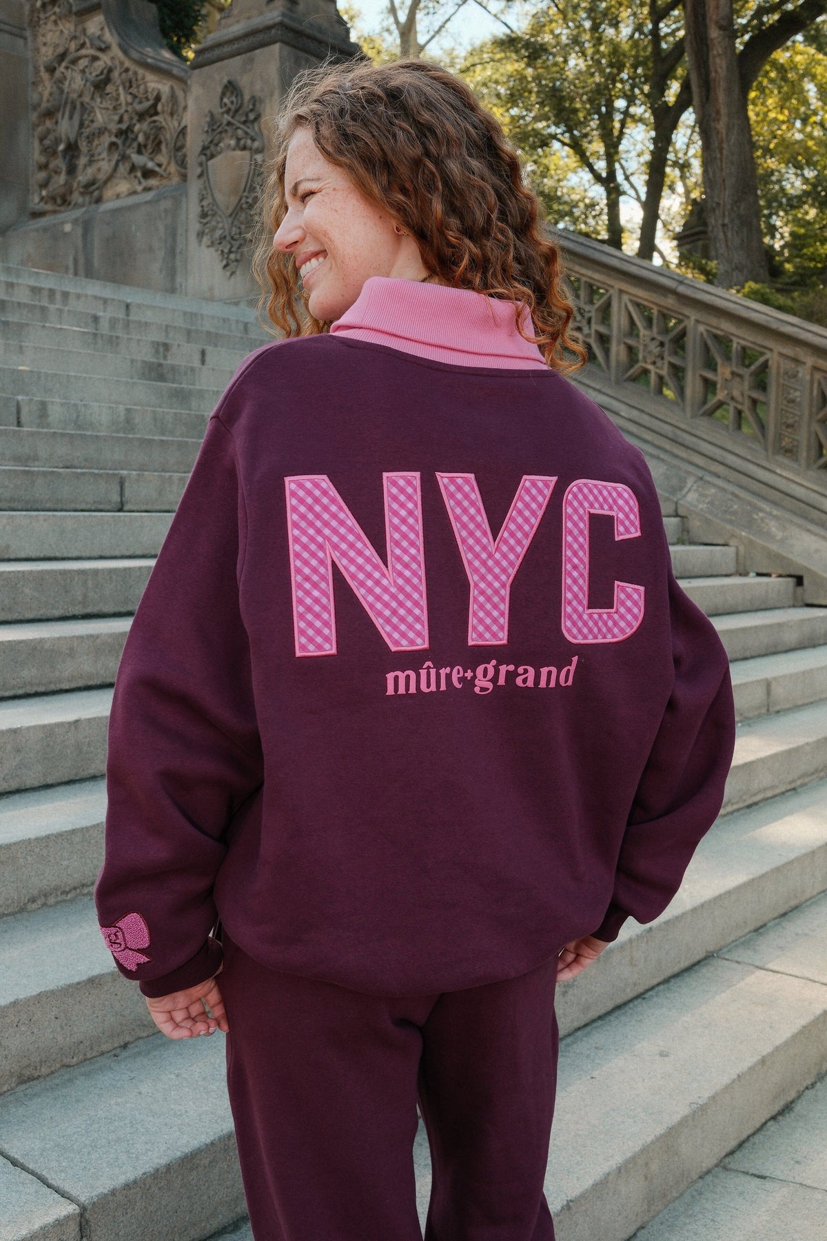 NYC Cherry Patchwork Rollneck Sweatshirt sweatshirt Mure + Grand 