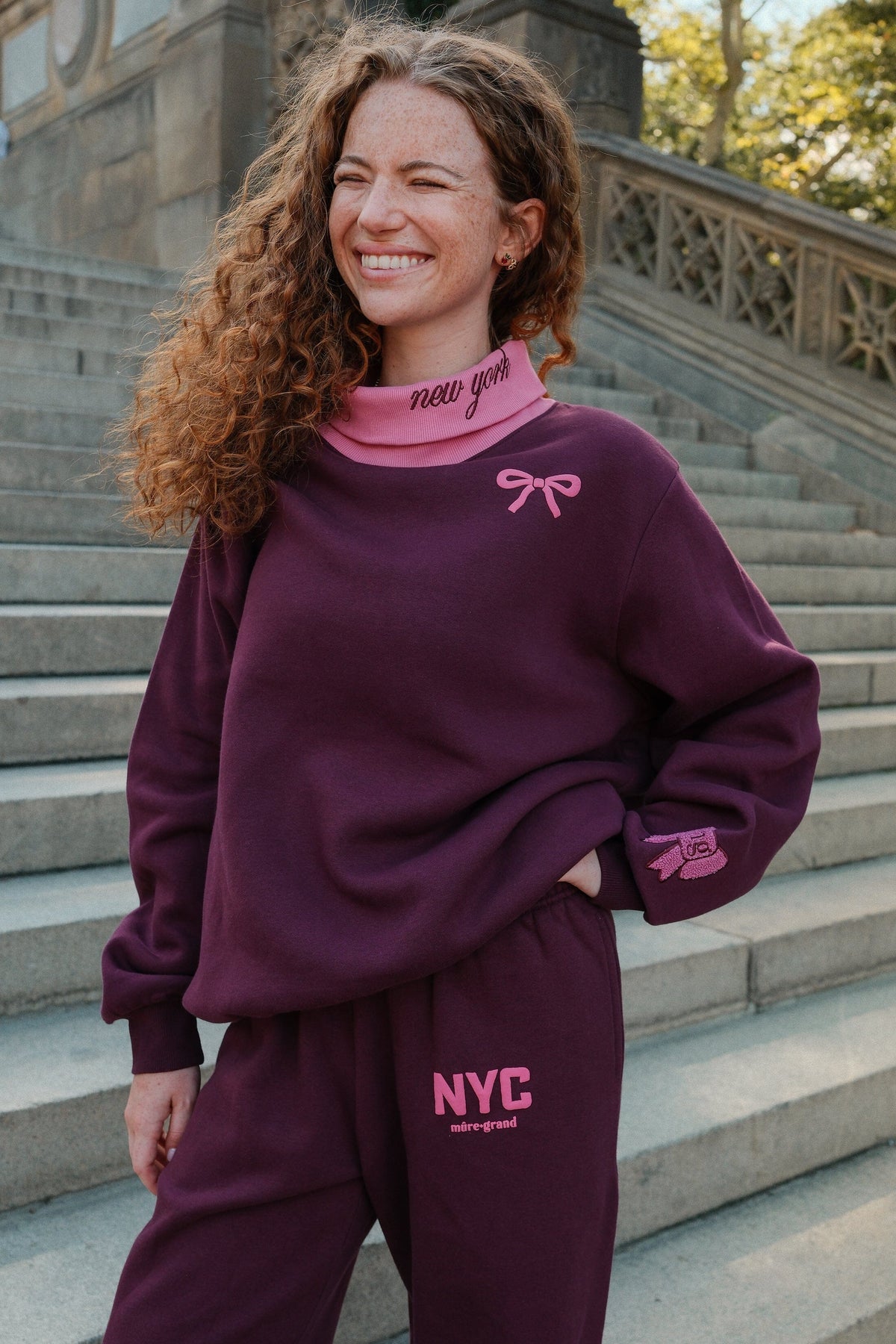 NYC Cherry Patchwork Rollneck Sweatshirt sweatshirt Mure + Grand 