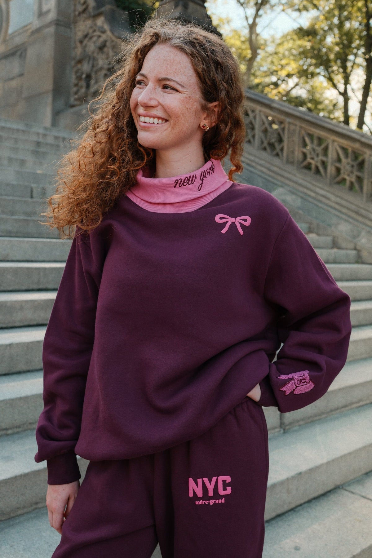 NYC Cherry Patchwork Rollneck Sweatshirt sweatshirt Mure + Grand 