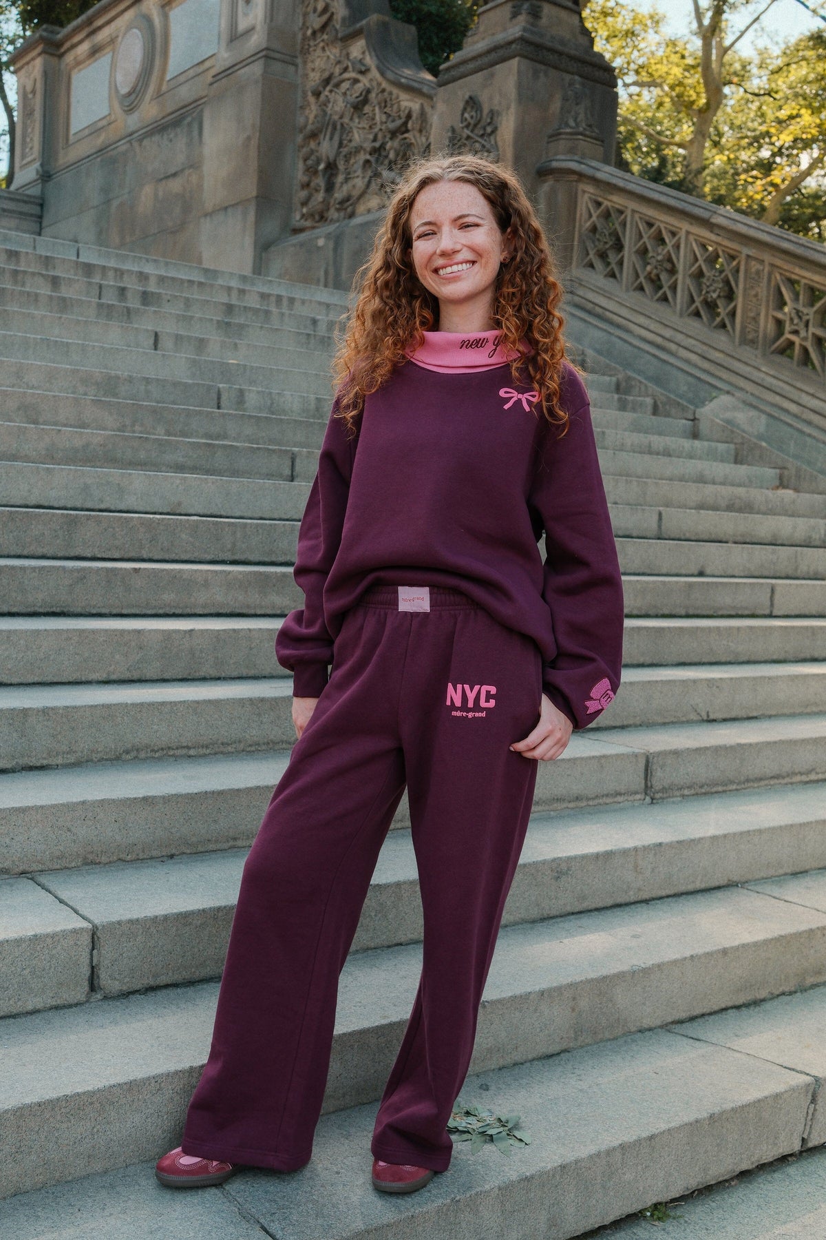 NYC Cherry Wide Leg Sweatpants Clothing mure + grand 