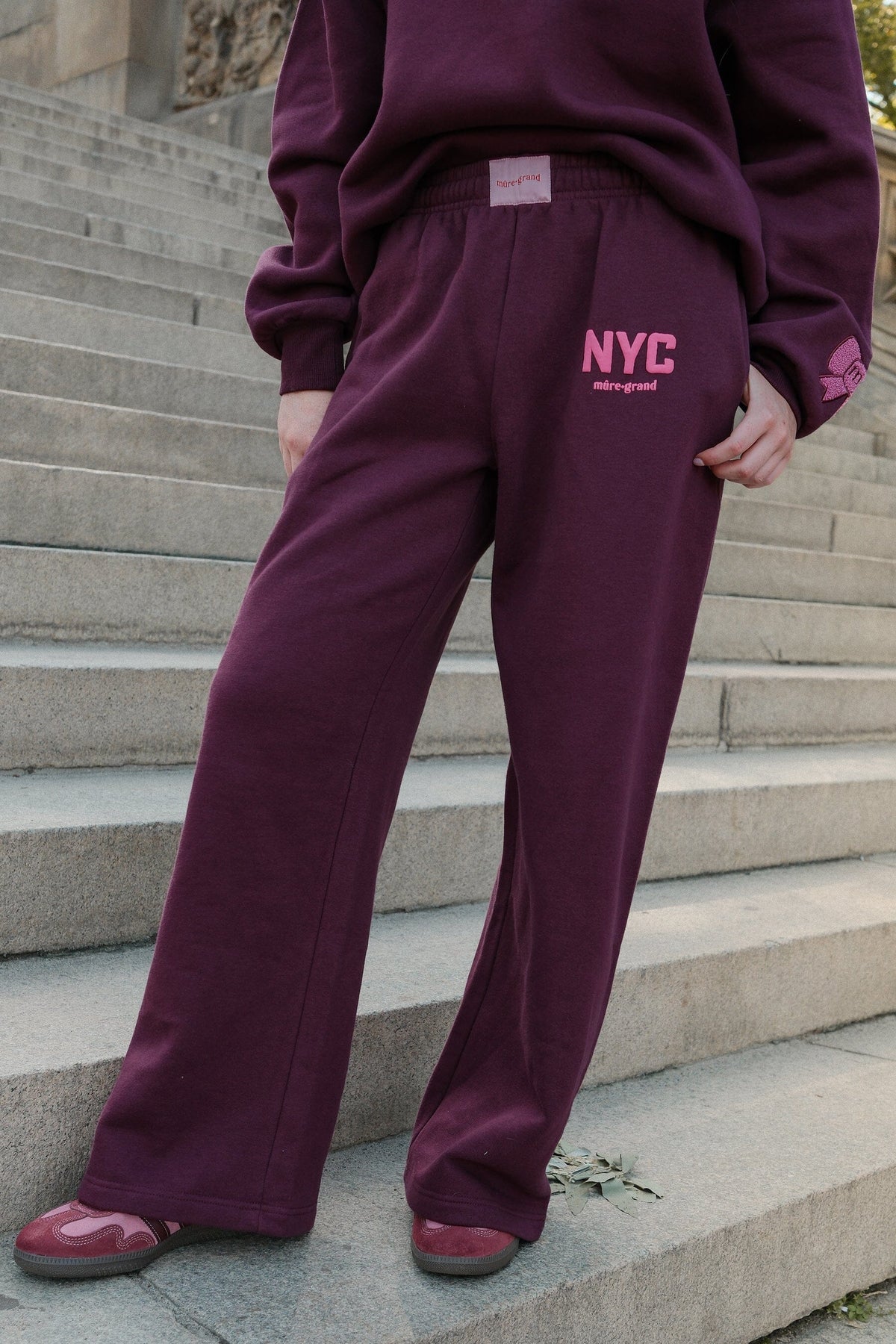 NYC Cherry Wide Leg Sweatpants Clothing mure + grand 
