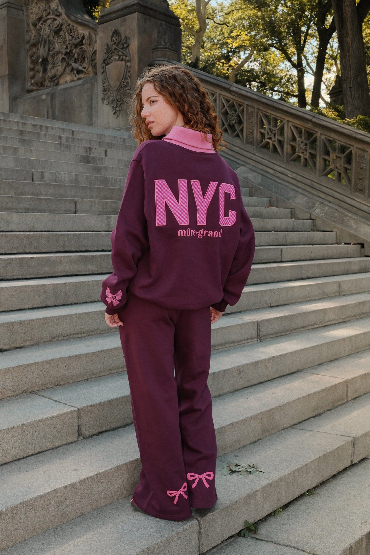 NYC Cherry Wide Leg Sweatpants Clothing mure + grand 