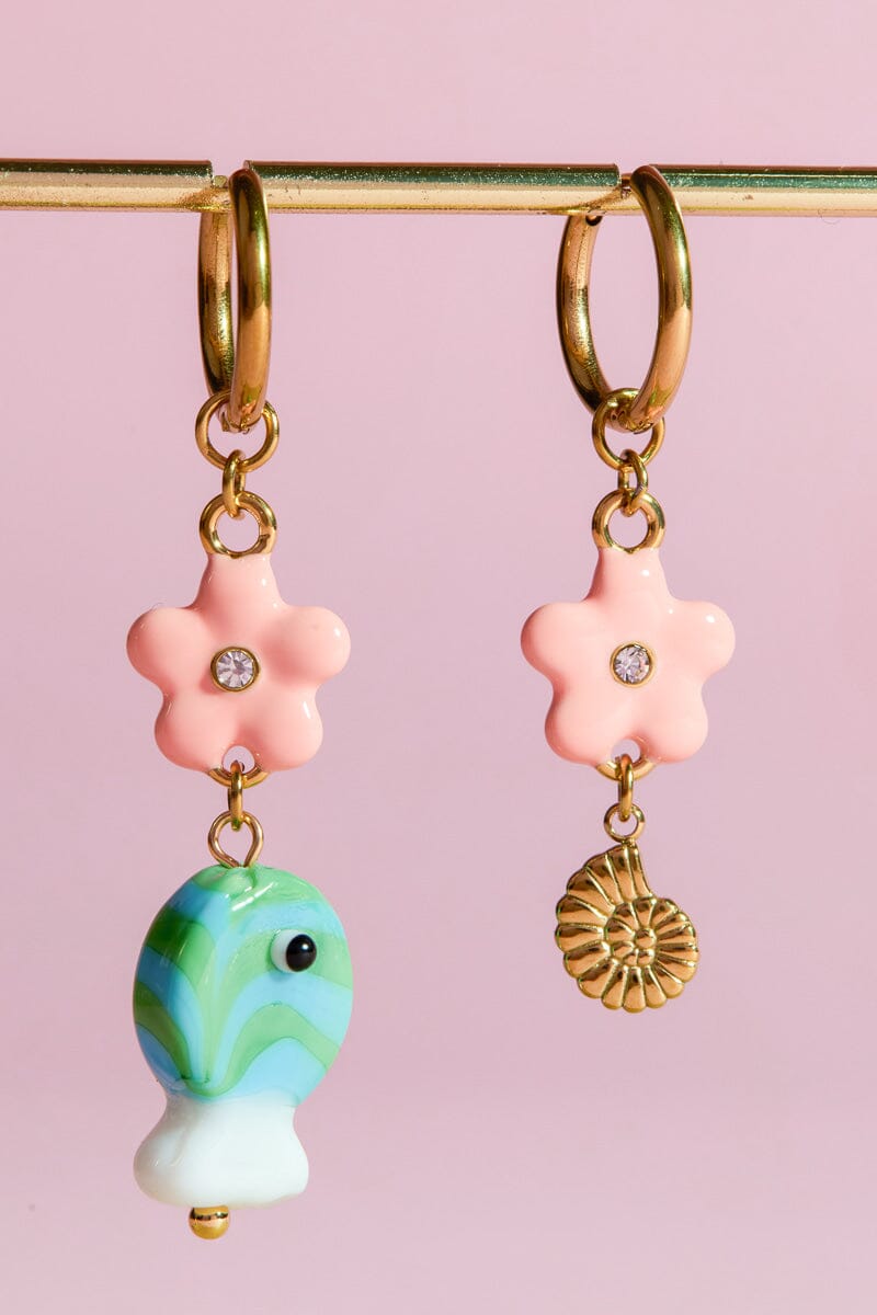 Ocean Bloom Charm Dangle Earrings Earrings mure + grand 
