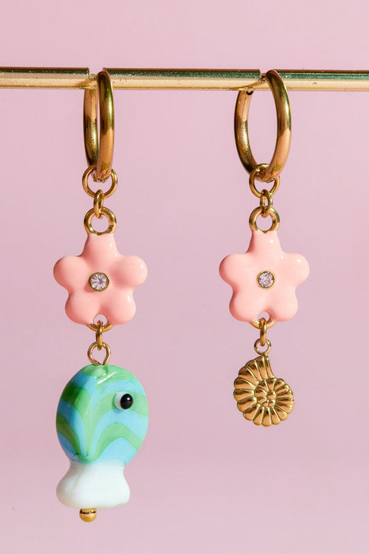 Ocean Bloom Charm Dangle Earrings Earrings mure + grand 