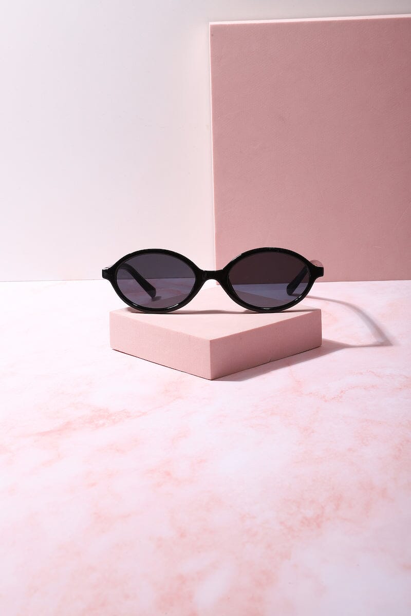 Ok Slay Round Frame Sunnies Sunglasses mure + grand Black/Black 