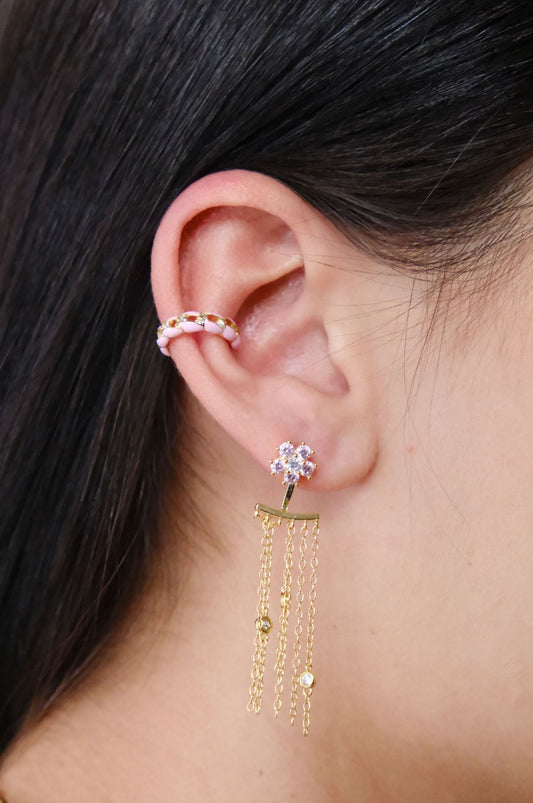Ophelia Flower Chain Sterling Silver Earrings Earrings mure + grand 