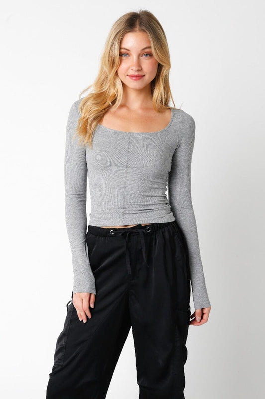 Paige Heather Grey Round Neck Knit Clothing Pretty Garbage 