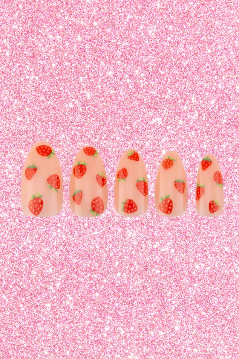 Paintlab Pink Strawberry Press on Nails Beauty paintlab 