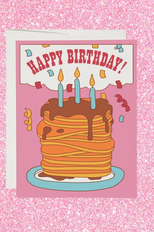 Pancake Birthday Greeting Day Card Greeting & Note Cards Red Cap Cards 