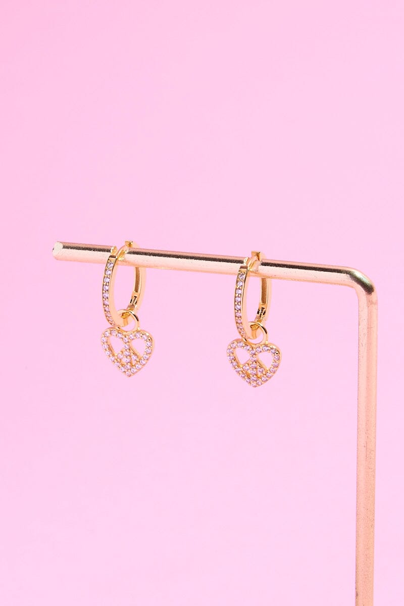 Peace Love Sterling Silver Charm Dangle EarringsMure + Grand