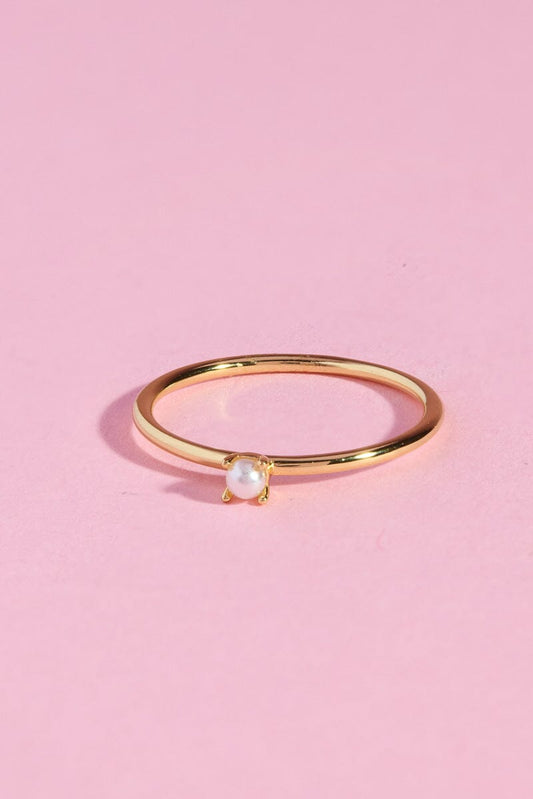 Pearl Accent Sterling Silver Ring Ring mure + grand 