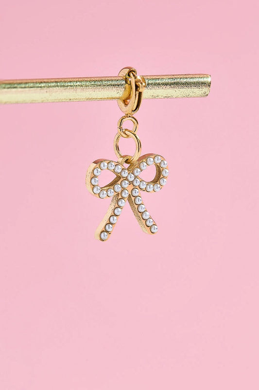Pearl Bow Charm With Spring Clip Charm with Spring Clip Mure + Grand 