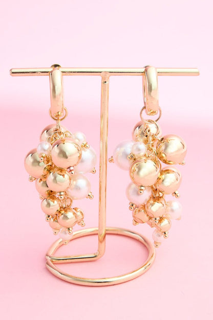 Pearl Cluster Statement Earring Earrings mure + grand Gold 