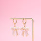 Pearly Bow Charm Dangle Earrings Earrings mure + grand 