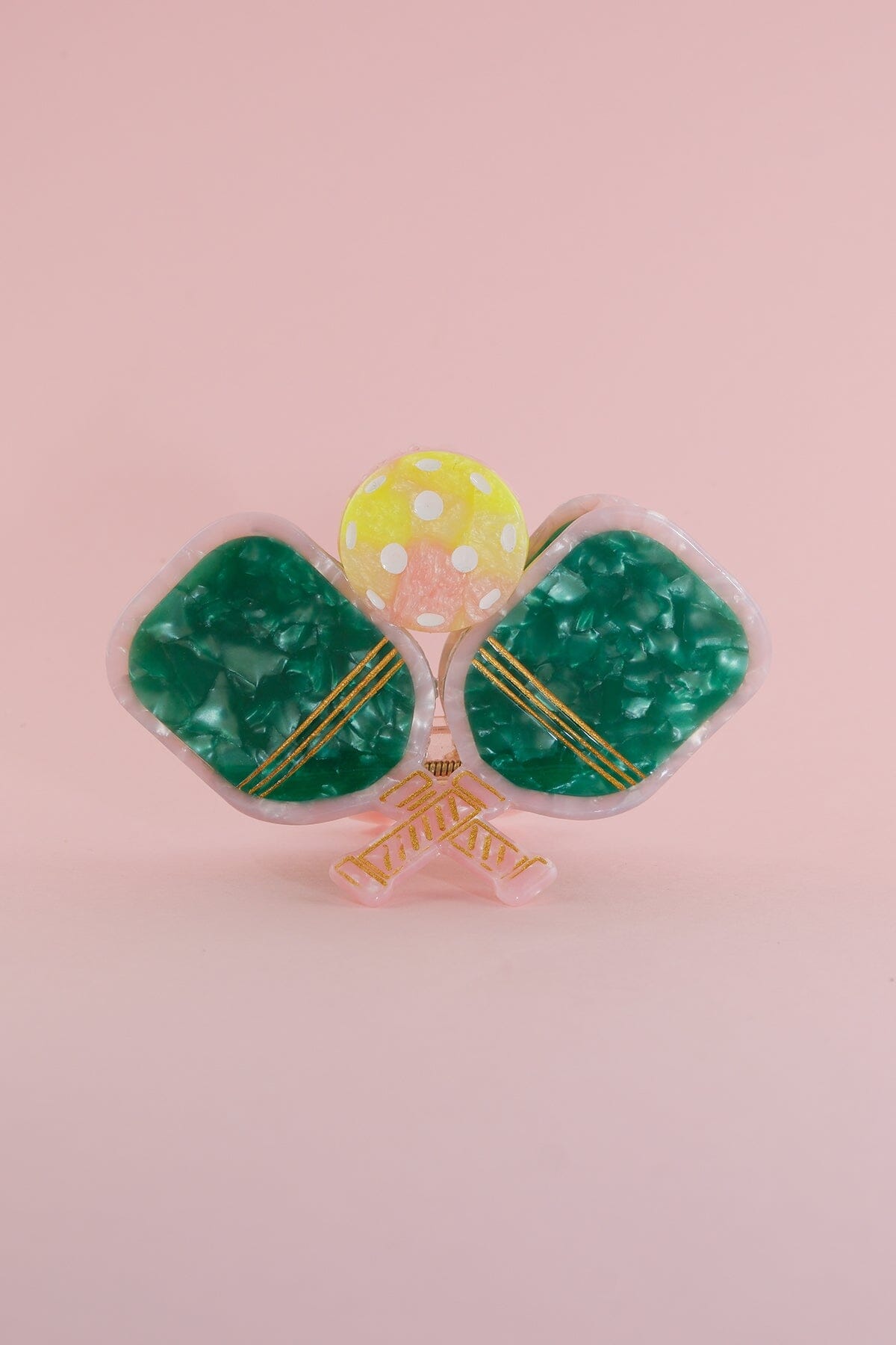 HAND-PAINTED PICKLEBALL PADDLE CLAW HAIR CLIP - BLUE SPECKLE main image 1