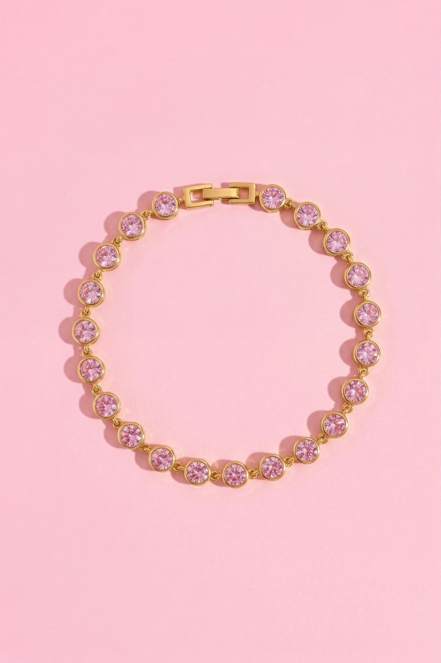 Pink Circle Link Bracelet Bracelet mure + grand 