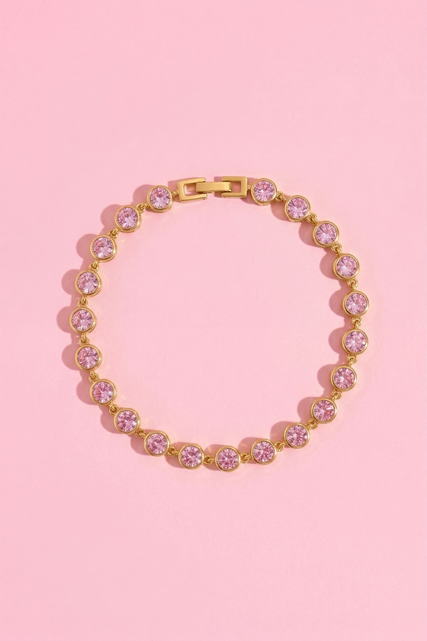 Pink Circle Link Bracelet Bracelet mure + grand 
