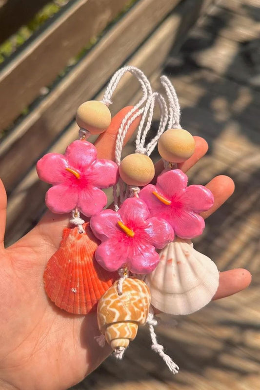 Pink Hibiscus Car Diffuser & Fragrance Car Freshener Cool Girl Candles 