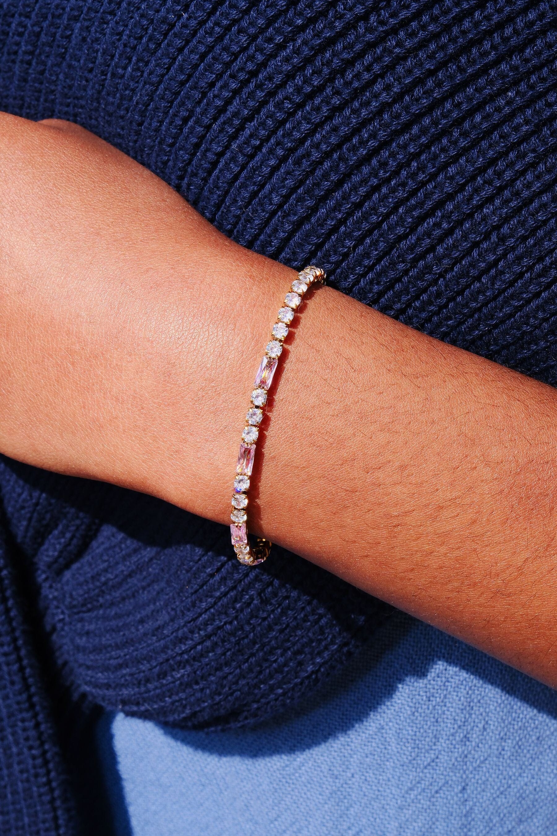 Pink Whisper Tennis Bracelet Bracelet mure + grand 