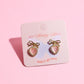 Pinky Heart and Bow Tie Sterling Silver Stud Earring Earrings mure + grand 