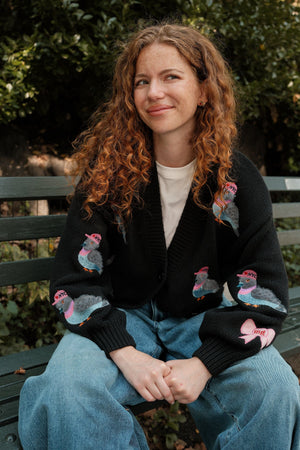 Piper the Pigeon NYC Puff Cardigan