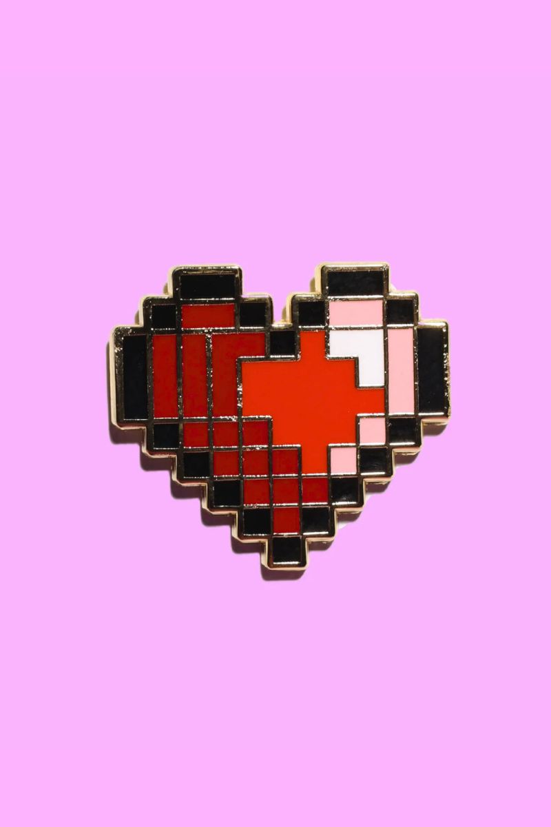 Pixel Heart Enamel Pin Enamel Pin Patches & Pins 