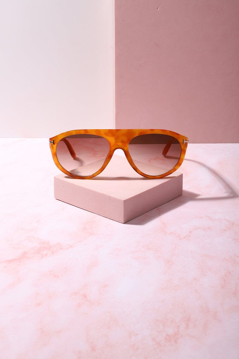 Pretty Please Oversized Frame Sunnies Sunglasses mure + grand Amber/Brown 