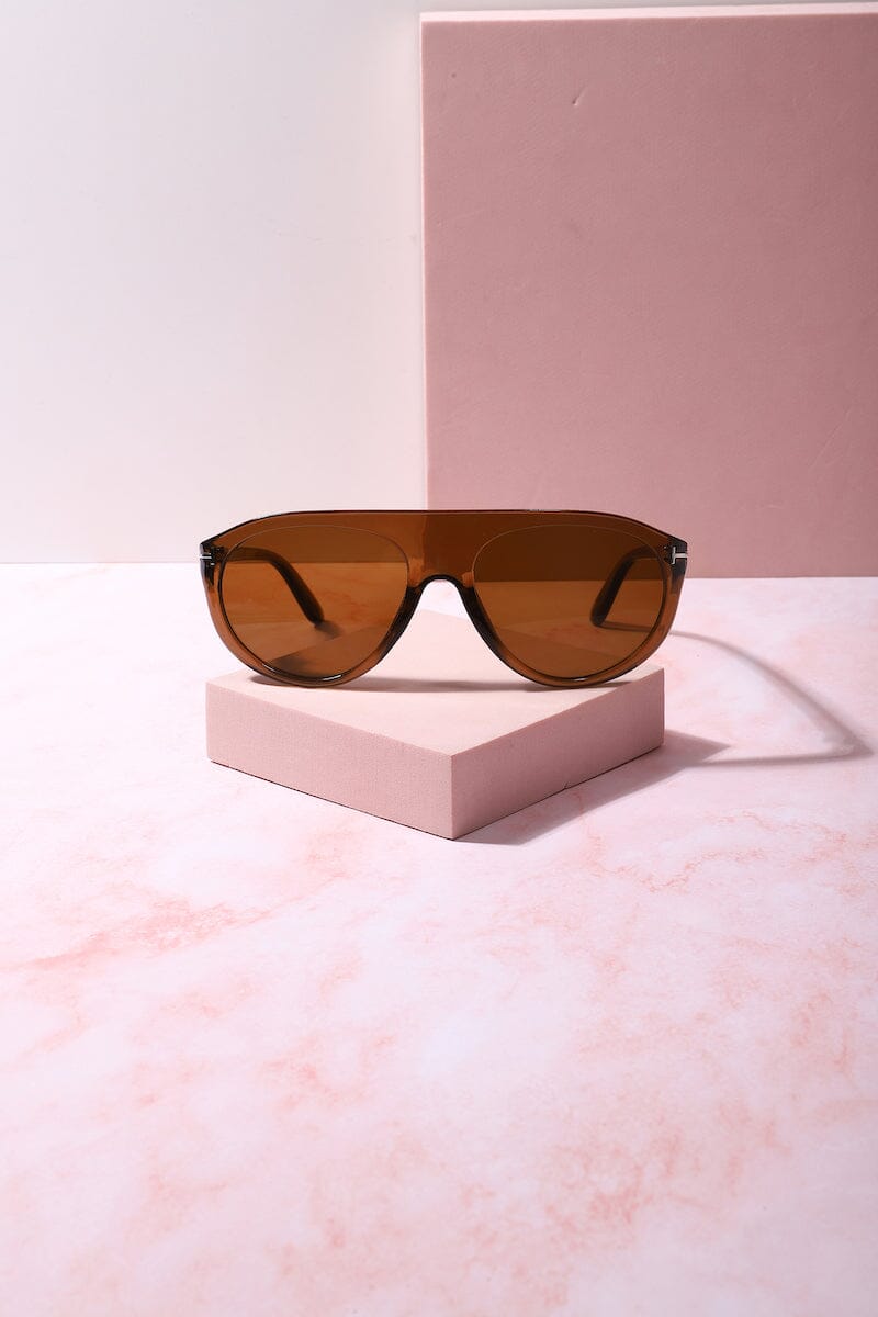 Pretty Please Oversized Frame Sunnies Sunglasses mure + grand Brown/Brown 