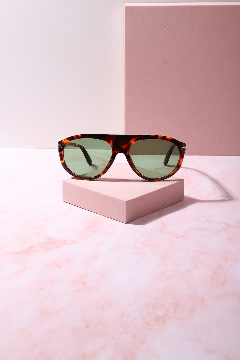 Pretty Please Oversized Frame Sunnies Sunglasses mure + grand Tortoise/Green 