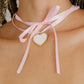 Priscilla Heart Charm Ribbon Necklace Necklaces mure + grand 