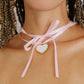 Priscilla Heart Charm Ribbon Necklace Necklaces mure + grand 