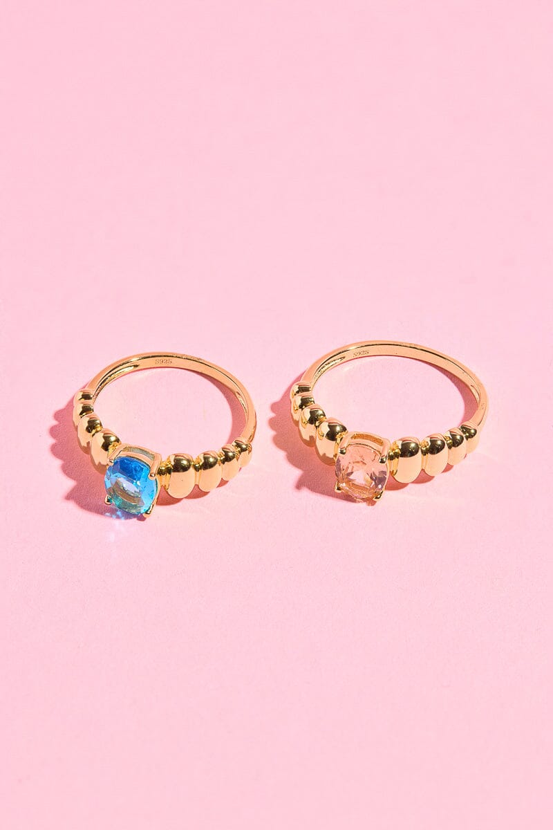 Puffy Gemstone Sterling Silver RingMure + Grand