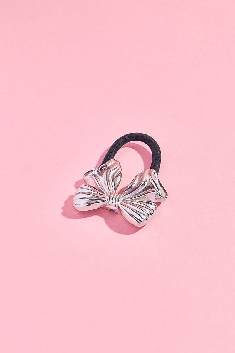 Put A Bow on It Cuff Hair Tie Hair Accessory mure + grand Silver 