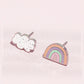 Rainbow + Cloud Enamel Charm Stud Earrings Earrings mure + grand 